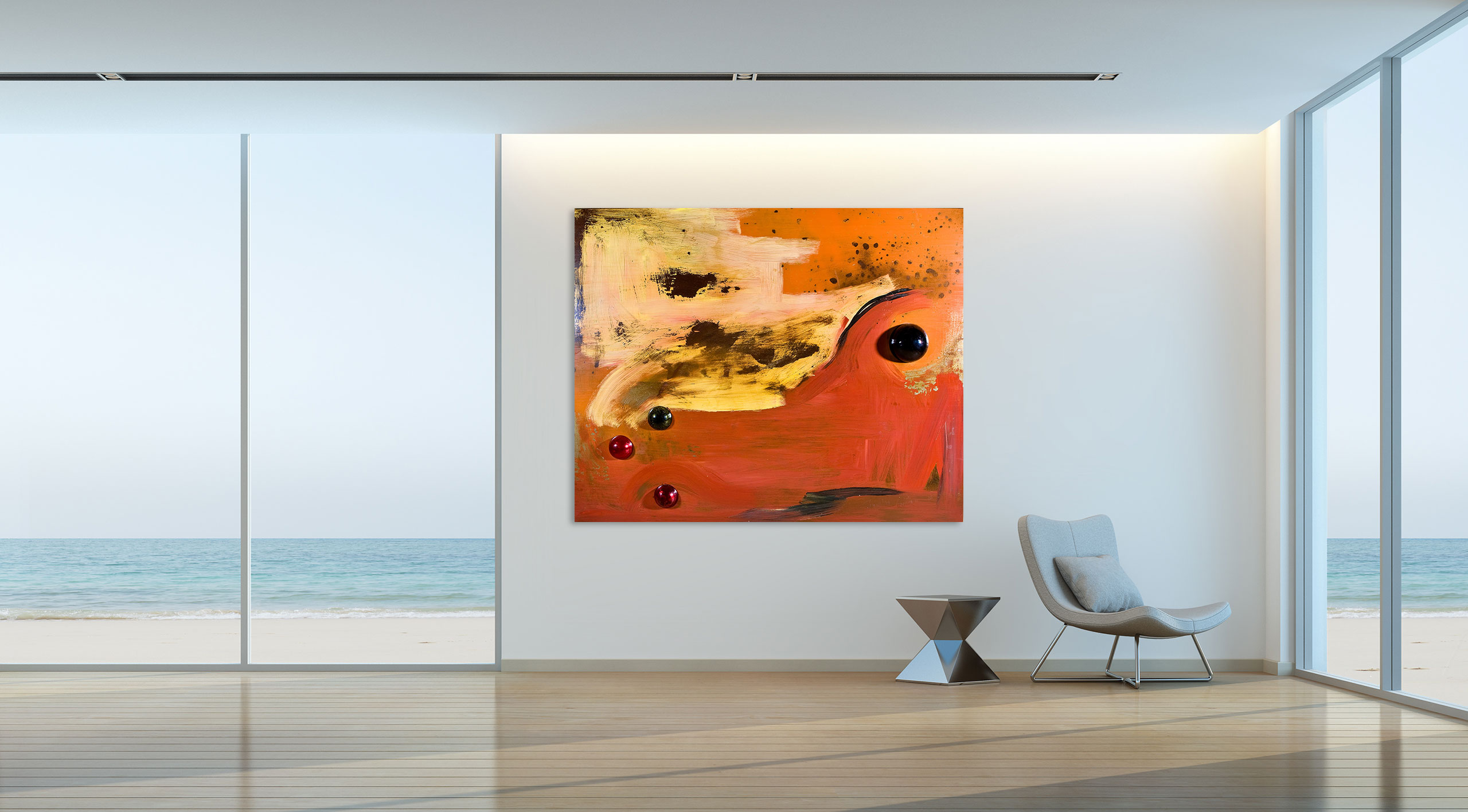 Vintage Modern Red Yellow v.01 by Jacqueline Gilmore